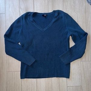 A New Approach (A.N.A) Blue Ribbed Sweater.